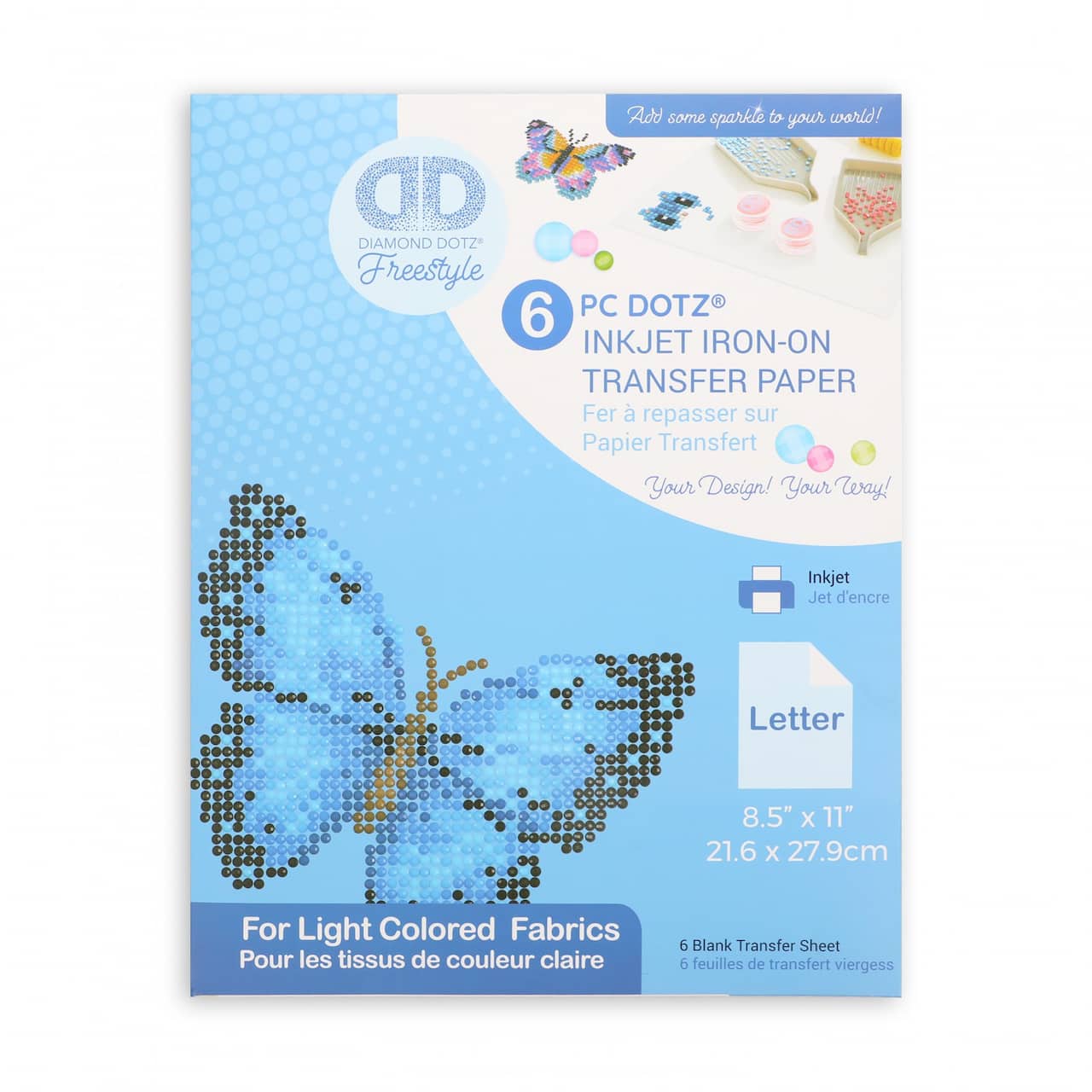 Diamond Dotz® 8.5" x 11" Ink Jet Dotz Transfer Paper, 6 Sheets